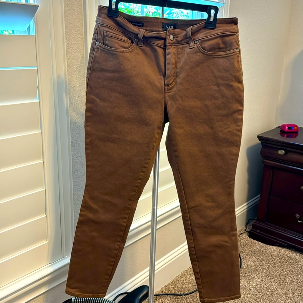 NYDJ women’s jeans size 10 - Ami skinny leggings, chocolate brown, EUC
